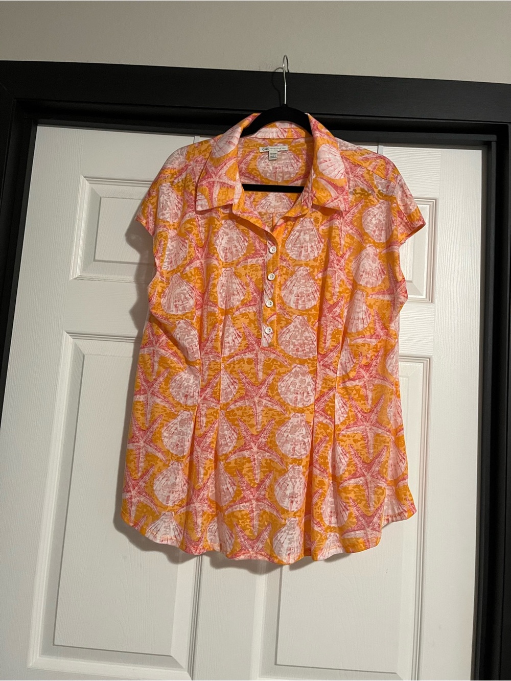 Cato Seashell Print Sleeveless Top Sz 2X